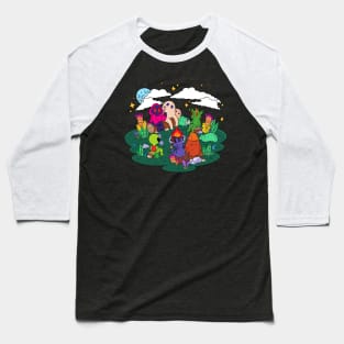 Cryptid Camping Baseball T-Shirt